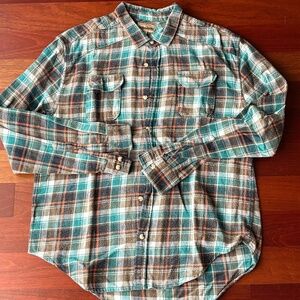 Free Nature Cotton Plaid Button-Down Shirt